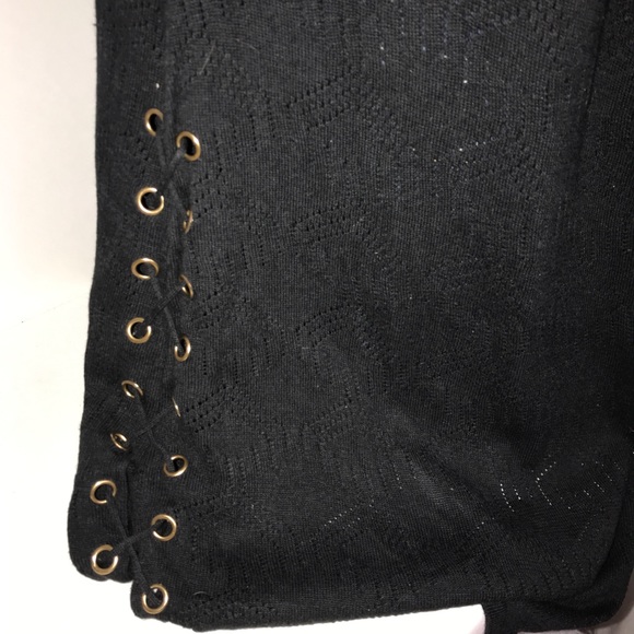 Belleni Black Cutout Open Wrap Cardigan Sweater - Picture 5 of 12